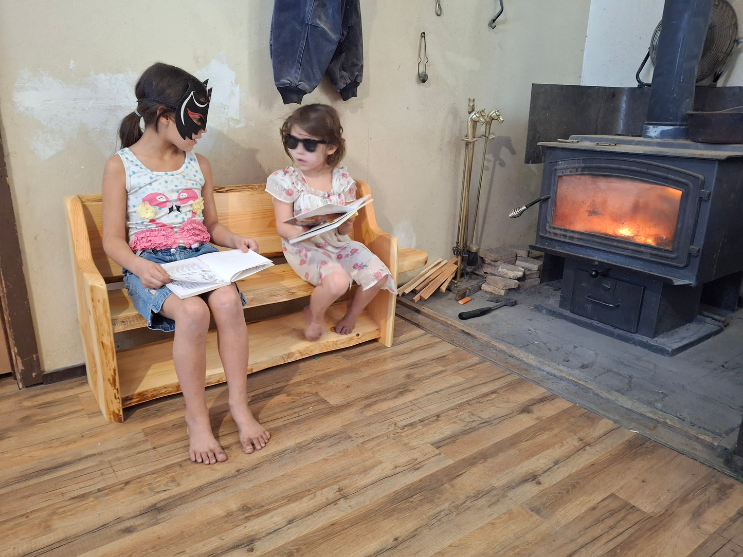 Kids Fancy Bench Style ~ (one side Tables) ~ Live Edge ~ (Limited Stock)