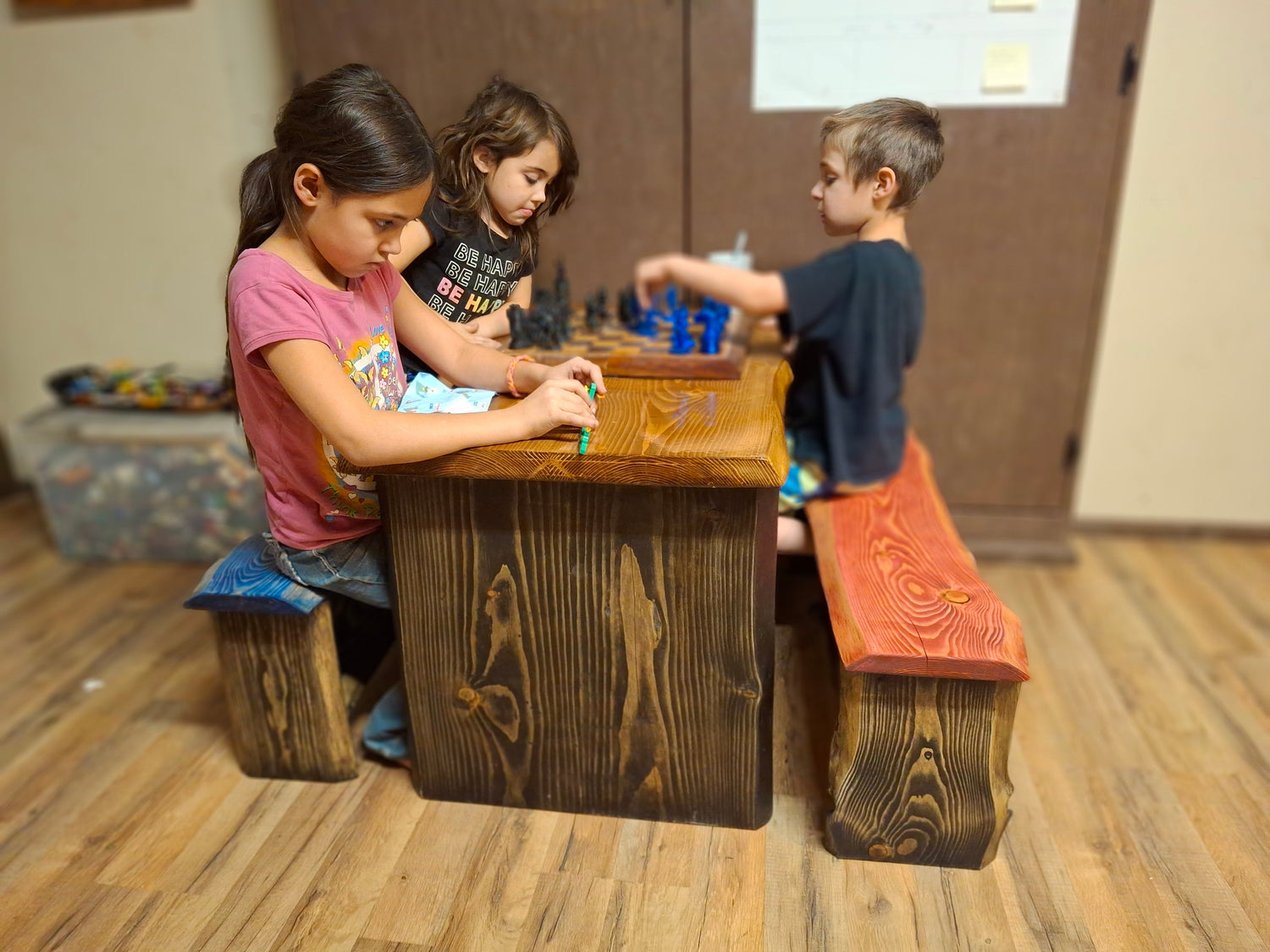 Custom kid's Durable tables made with real wood and Epoxy resin finish