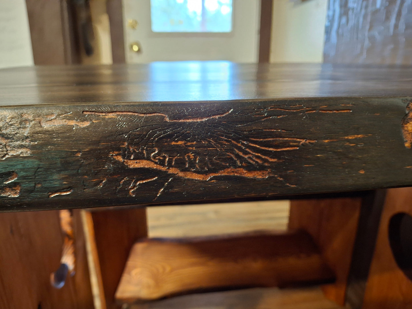 Cowboy Corral Full Height Compact Table ~Live Edge~ 1 In Stock