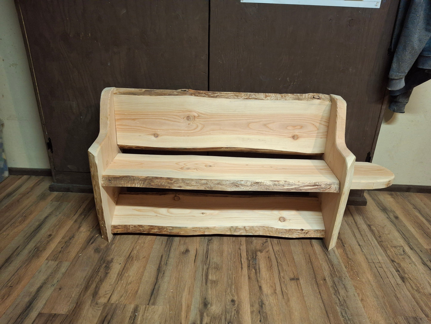 Kids Fancy Full Width Bench Style ~ (one side Tables) ~ Live Edge ~ 1 In Stock