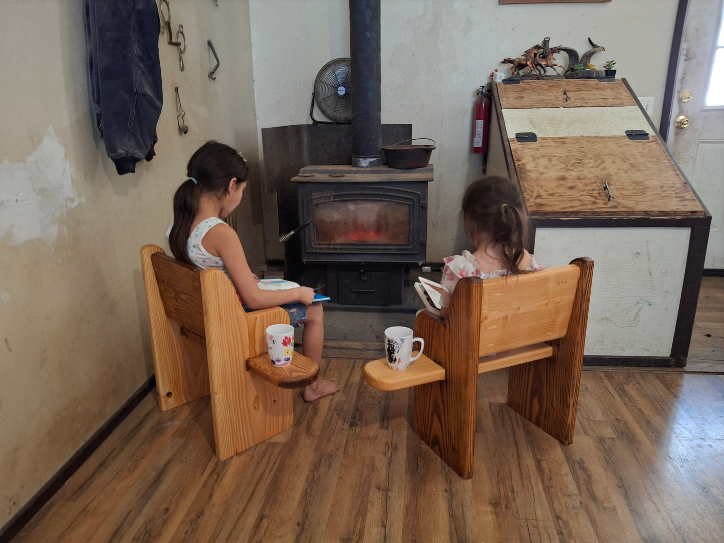Kids Fancy Single Bench Style ~ (one side Tables) ~ 2 In Stock