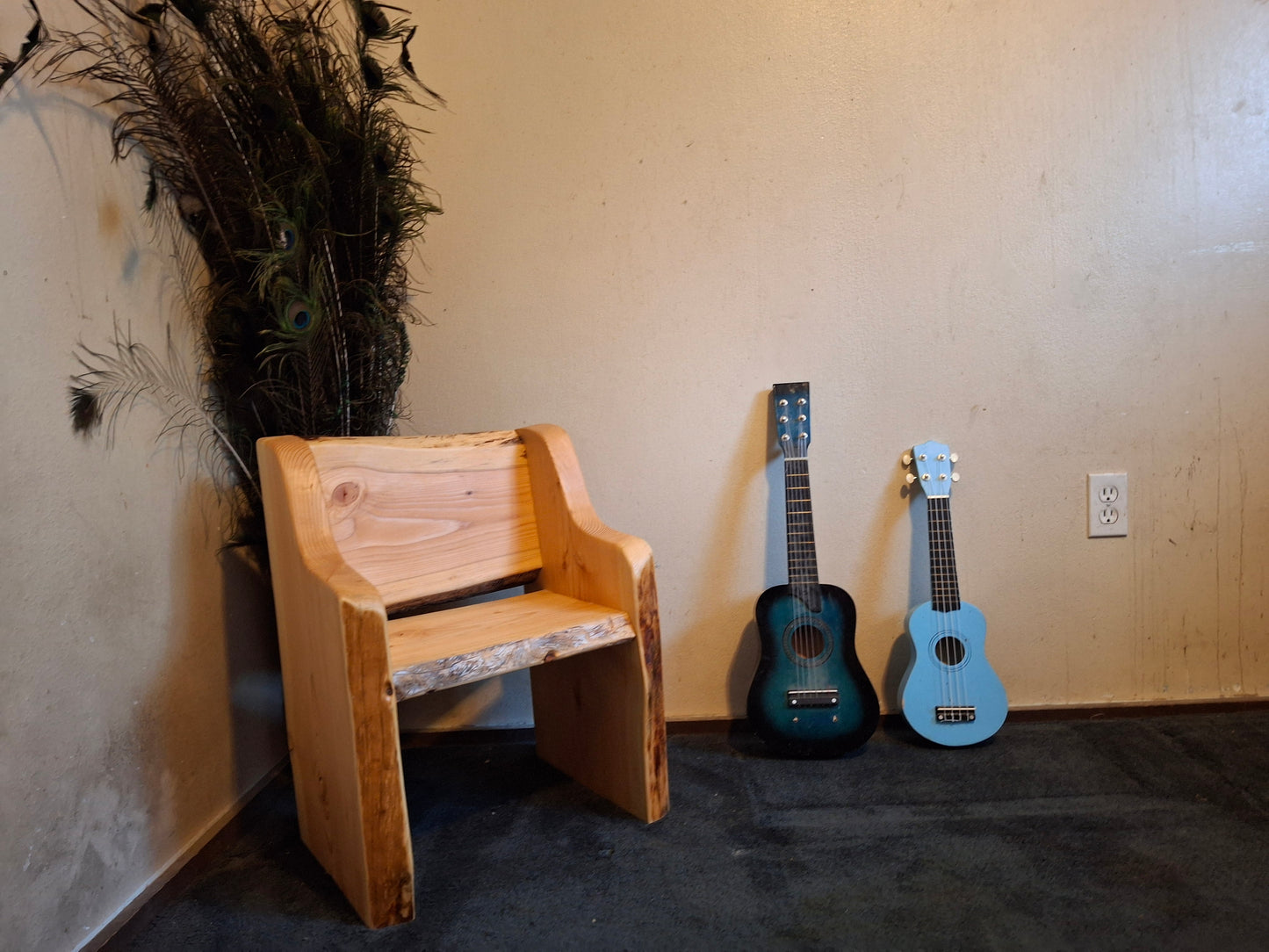 Kids Single Fancy Bench Style ~ (no side Tables) ~ Live Edge ~ 1 In Stock
