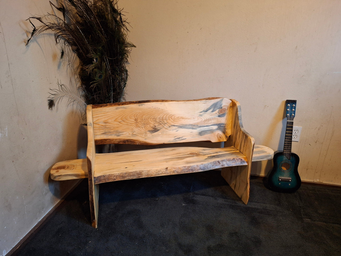 Kids Fancy Bench Style ~ (two side Tables) ~ Live Edge ~ 1 In Stock