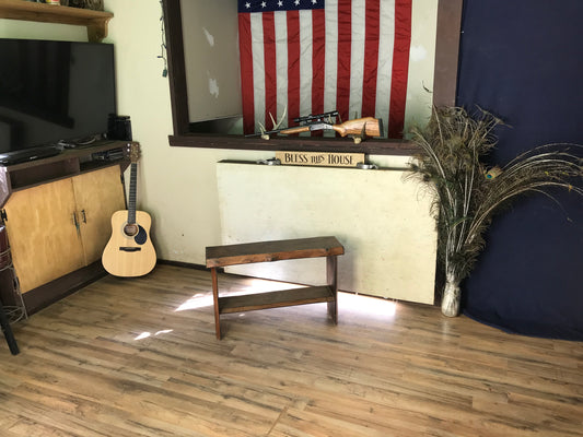 Live Edge Basic Bench with footrest ~ 1 In Stock