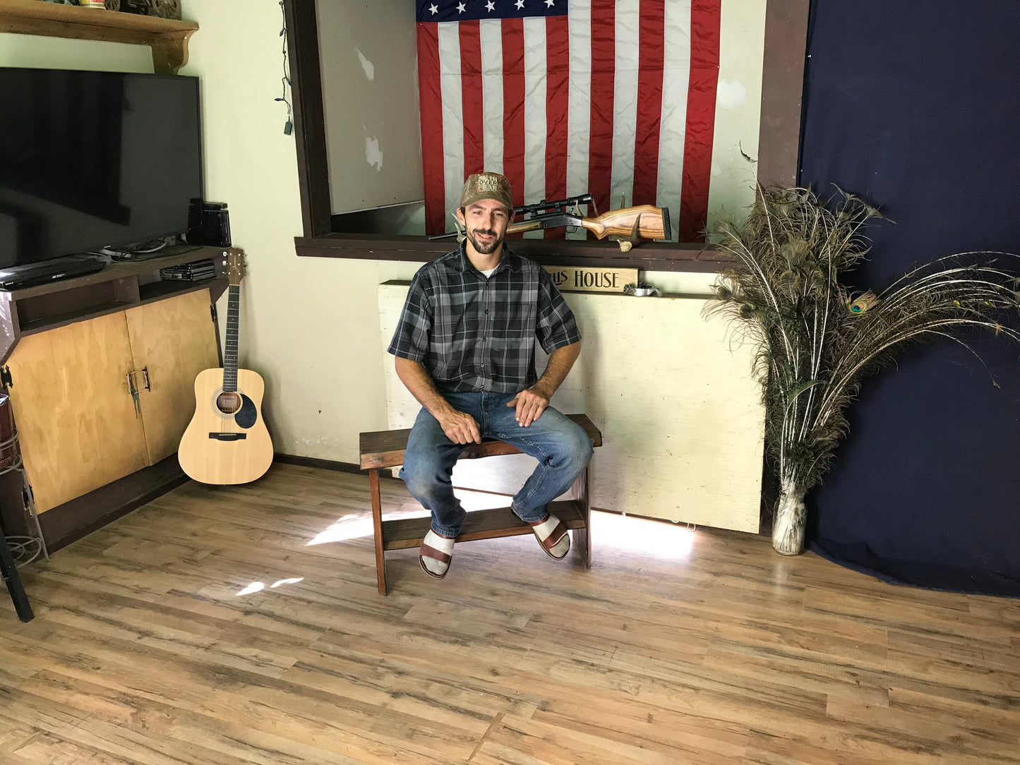 Live Edge Basic Bench with footrest ~ 1 In Stock