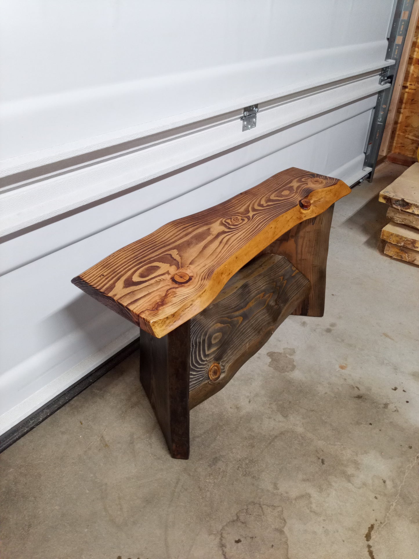 Fancy Angle Bench ~Live Edge~ 4/6 In Stock