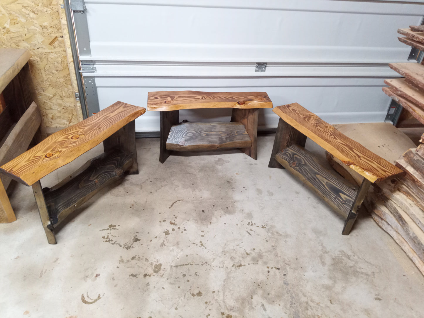 Fancy Angle Bench ~Live Edge~ 4/6 In Stock