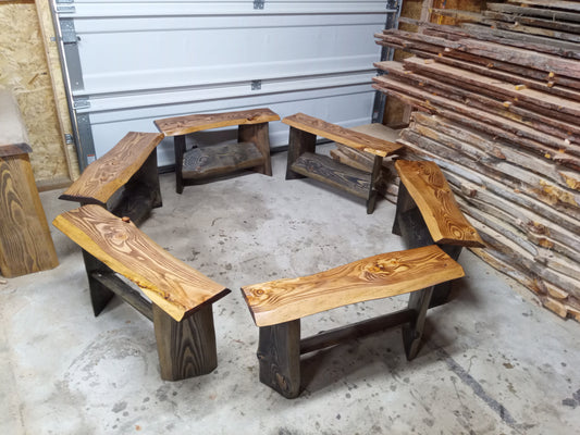 Fancy Angle Bench ~Live Edge~ 4/6 In Stock