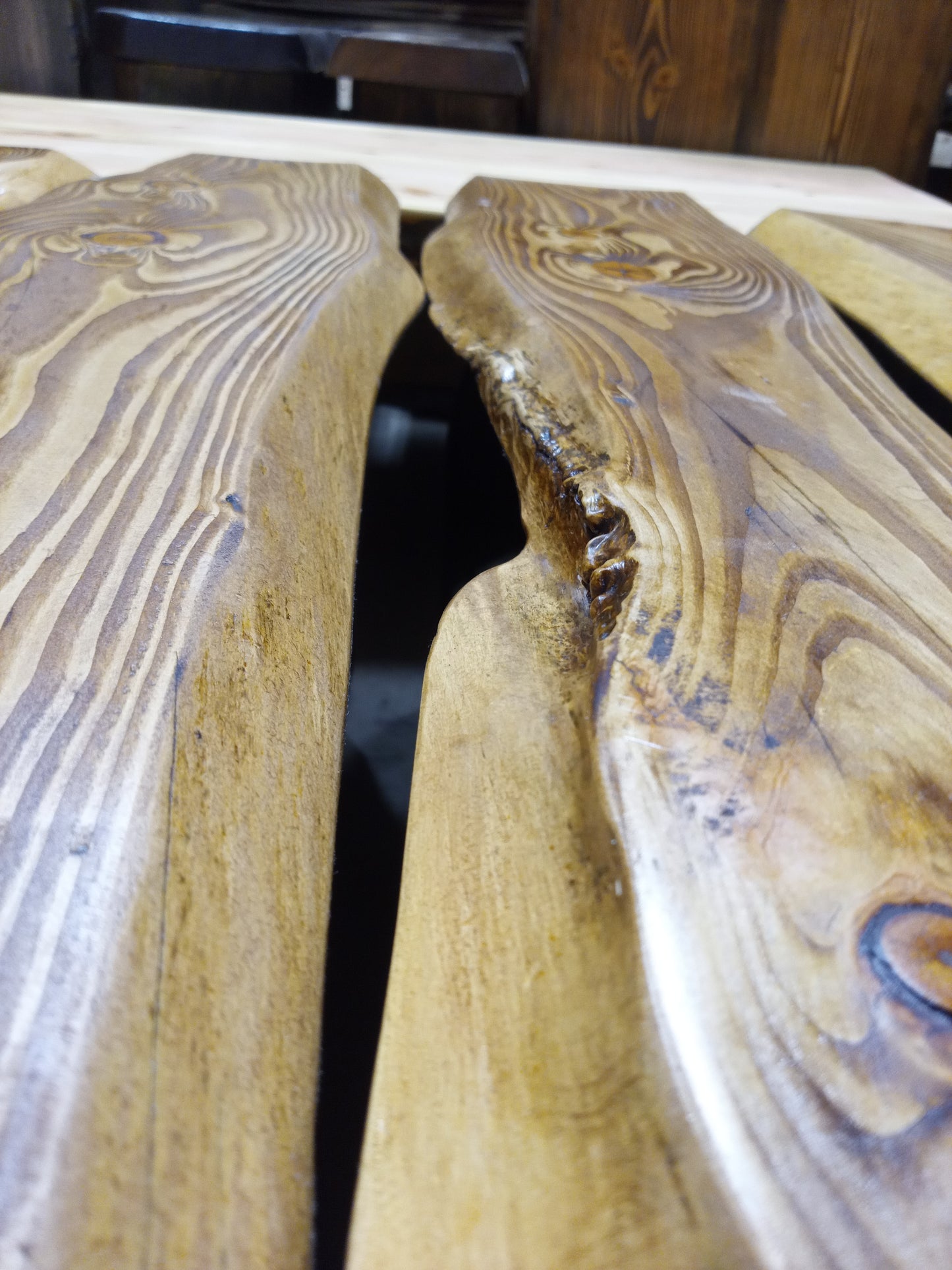 Fancy Angle Bench ~Live Edge~ 4/6 In Stock