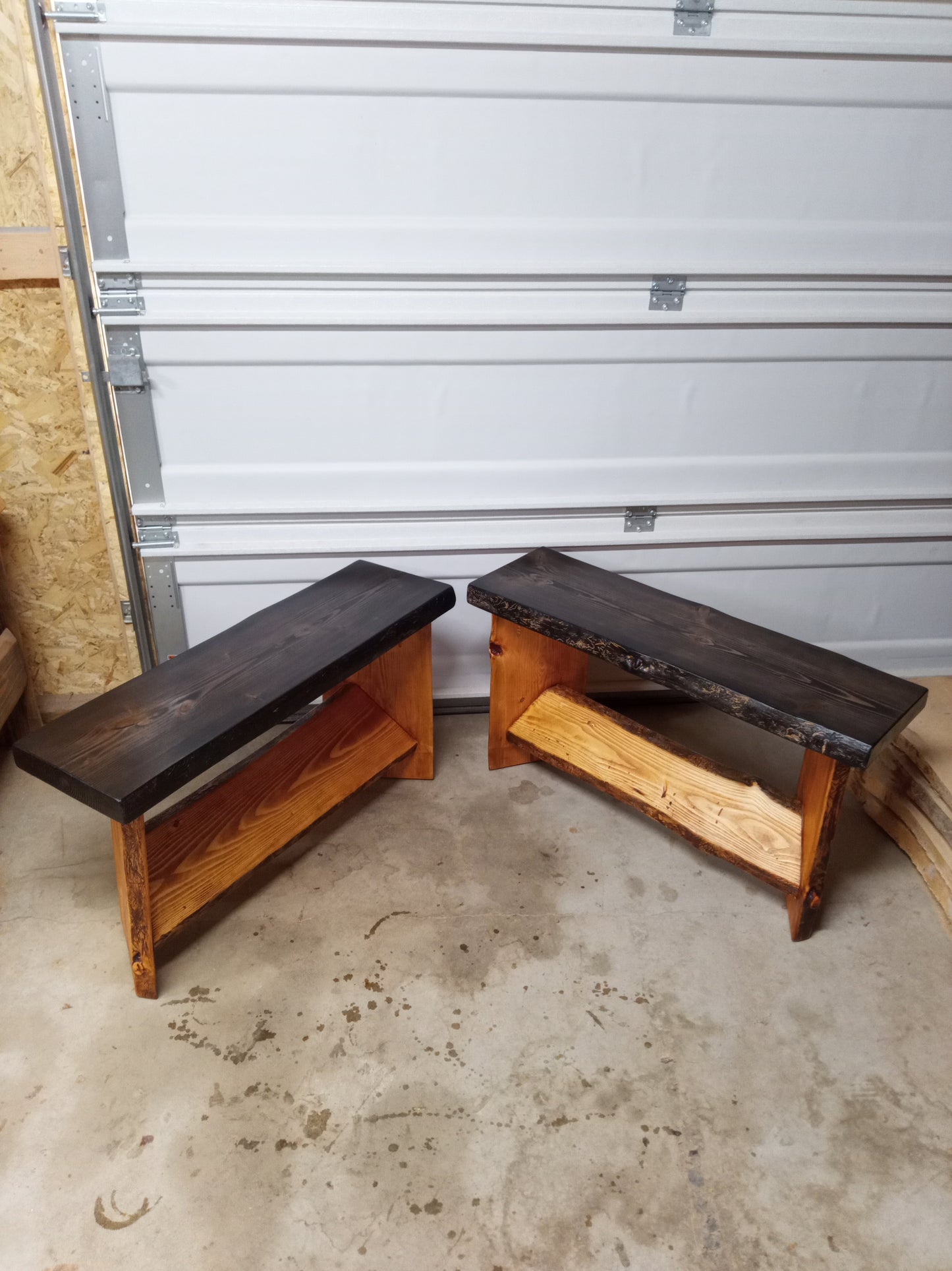 Fancy Angle Bench ~Live Edge~ 2 In Stock